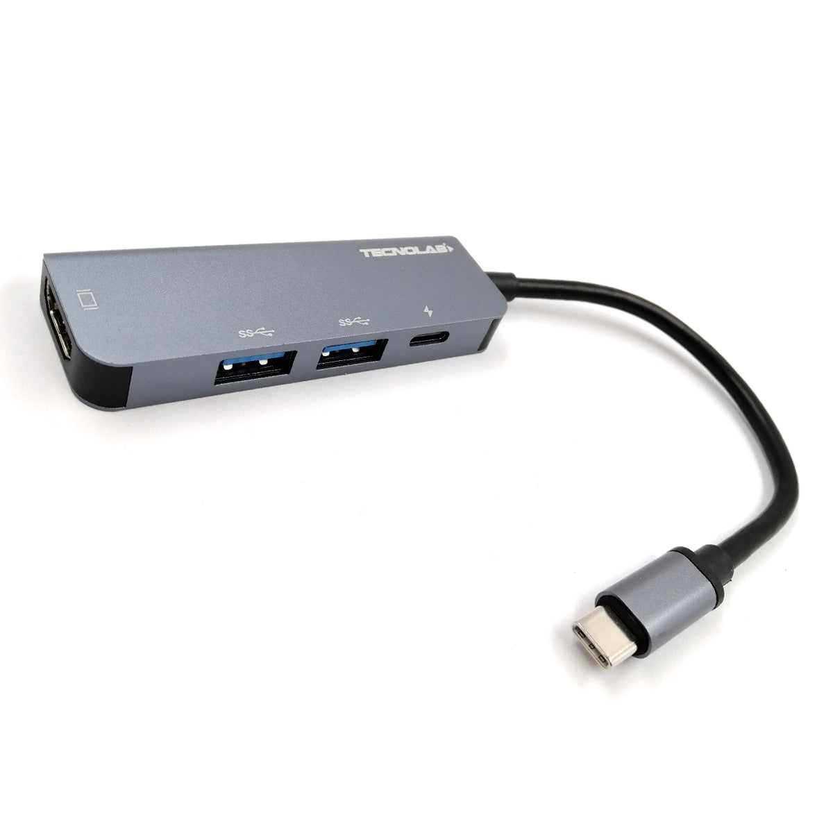 HUB TIPO C A HDMI 4K 2 USB 3.0 - CARGADOR PD TECNOLAB TL063
