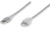 CABLE MANHATTAN USB 2.0 PLATEADO TRASLUCIDO 3 MTS 340458