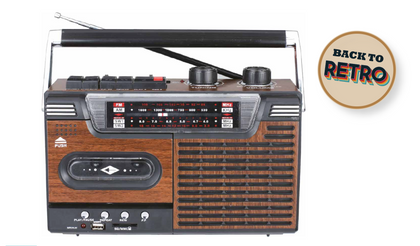 RADIO GRABADORA CASSETTE RETRO BLUETOOTH AUDIOPRO AP02076