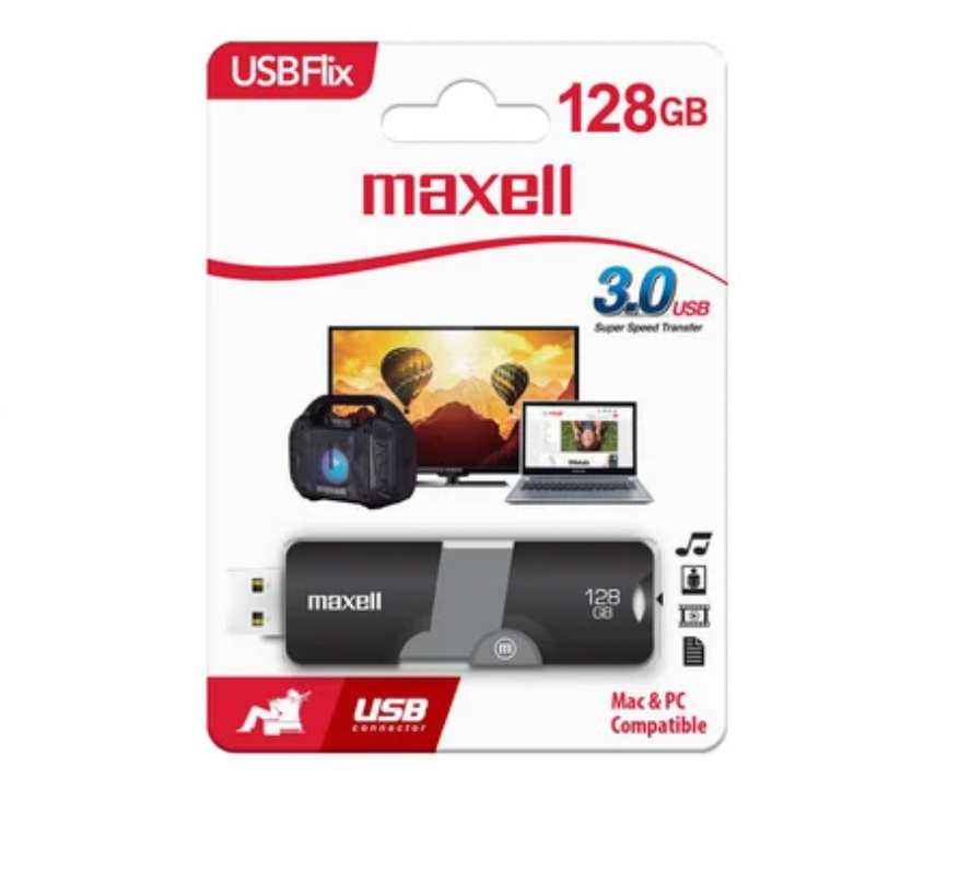 PENDRIVE MAXELL USB FLIX 3.0 128 GB NEGRO / GRIS MOD.347804