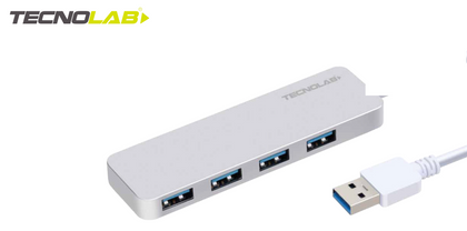 MINI HUB TECNOLAB 4 PUERTOS USB 3.0 5 GBPS 480 MBPS TL136