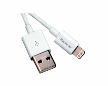 CABLE LIGHTNING CERTIFICADO MFI TECMASTER TM-200529 BLANCO