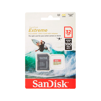 TARJETA MICRO SD SANDISK EXTREME 4K 32 GB CLASS 10 GN6AA