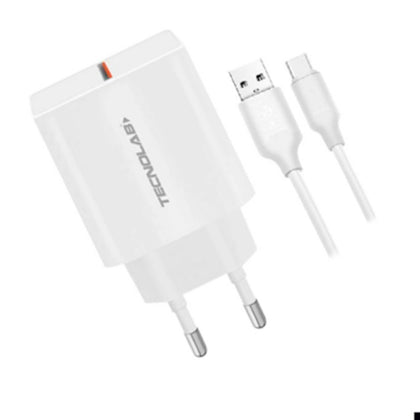 Cargador USB Carga Rápida 2.4A + Cable USB-C Tecnolab®